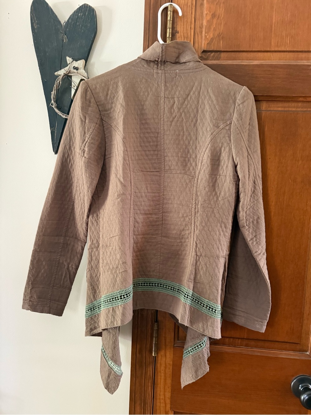 Umgee Brown Open-Front Textured Jacket - Picture 2 of 6